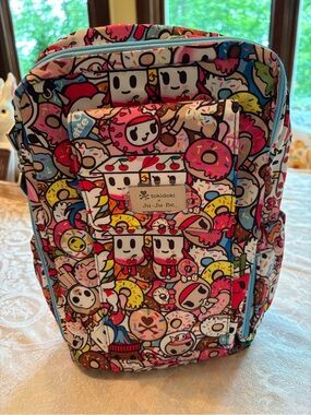 NWT Ju-Ju-Be Multicolor Donut Character Backpack with Blue Accents